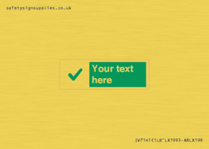 Custom green background, green tick sign